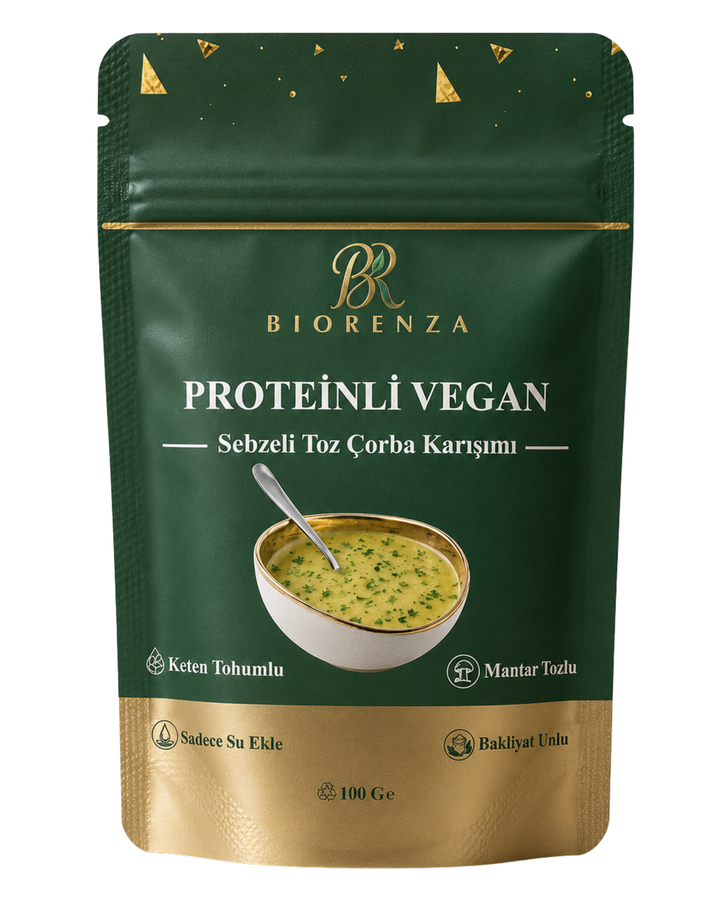Proteinli Vegan Mantarlı Toz Çorba – Bezelye Proteinli, Pirinç Proteinli, Sebzeli – 100 G