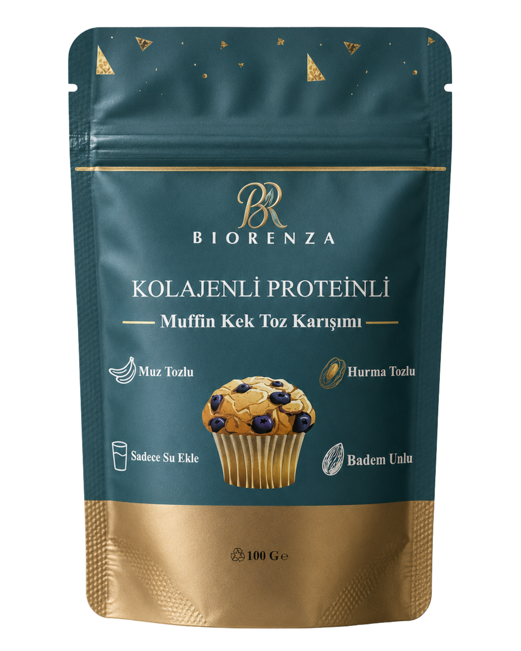 Kolajenli ve Proteinli Kakaolu Muffin Kek Karışımı – Yulaf Unlu – Hurma Tozlu – 100 G