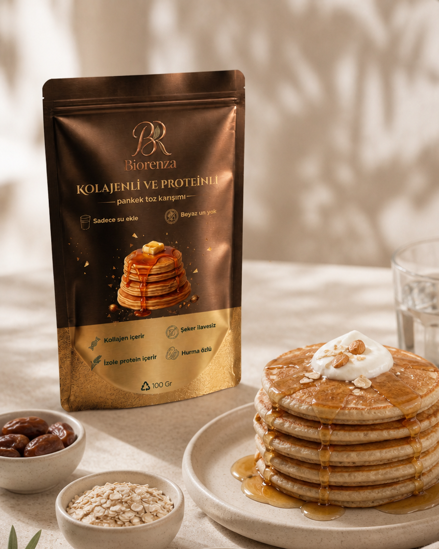 Kolajenli Proteinli Pankek Toz Karışımı – Şeker İlavesiz – Beyaz Un İçermez – 100 G