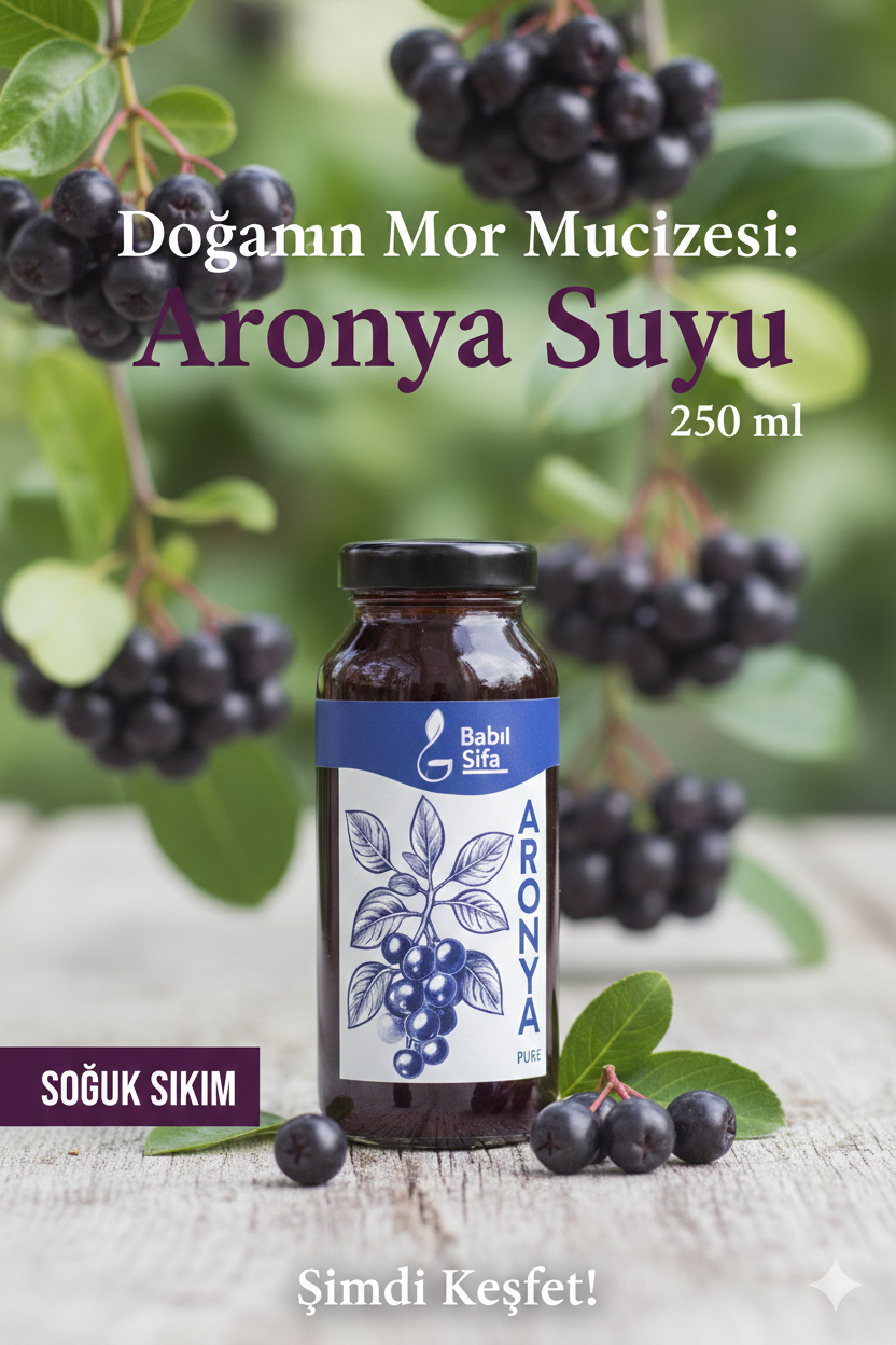 %100 Doğal Aronya Suyu 500 ml - Soğuk Sıkım (Cold Press) Antioksidan Kaynağı