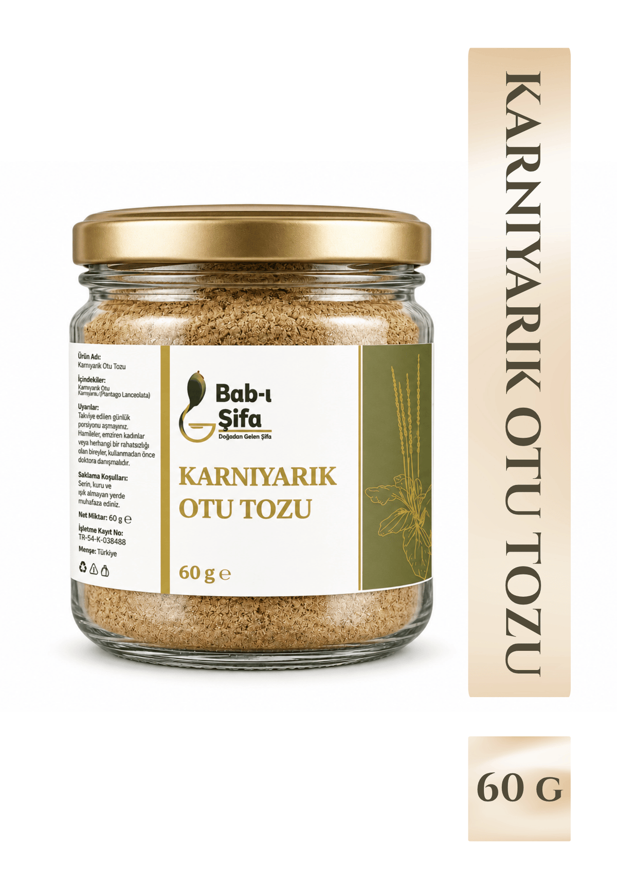 Bab-ı Şifa Karnıyarık Otu Tozu 60 g – Cam Kavanoz