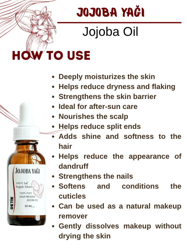 Jojoba Yağı 30 ml (MASAJ- YÜZ YOGASI) %100 Saf & Soğuk Sıkım Cilt Saç Tırnak Makyaj Temizleme